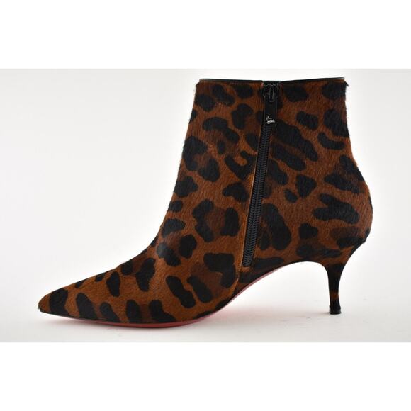 Christian Louboutin So Kate Booty 55 Black Leopard Pony Short Ankle Bootie 36.5 - Picture 3 of 9